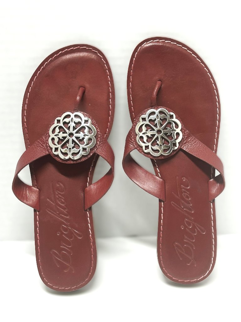 Brighton Alice Red Leather Thong Sandals Sz 8